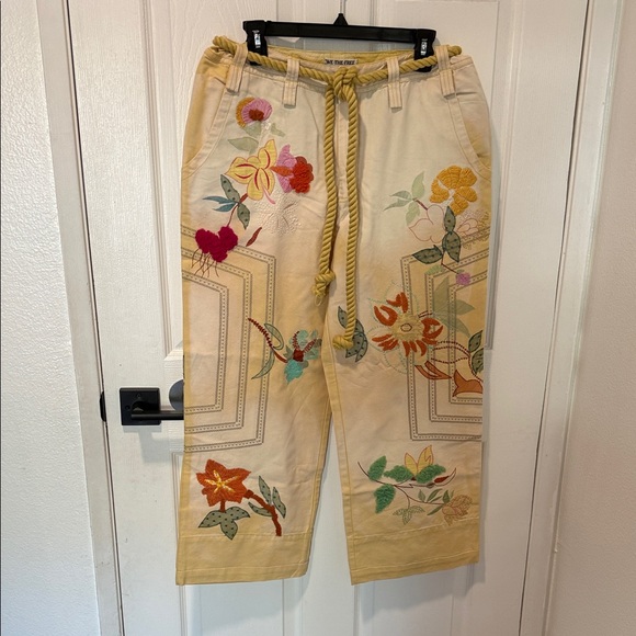 Free People Pants - WE THE FREE Floral Embroidered Pants